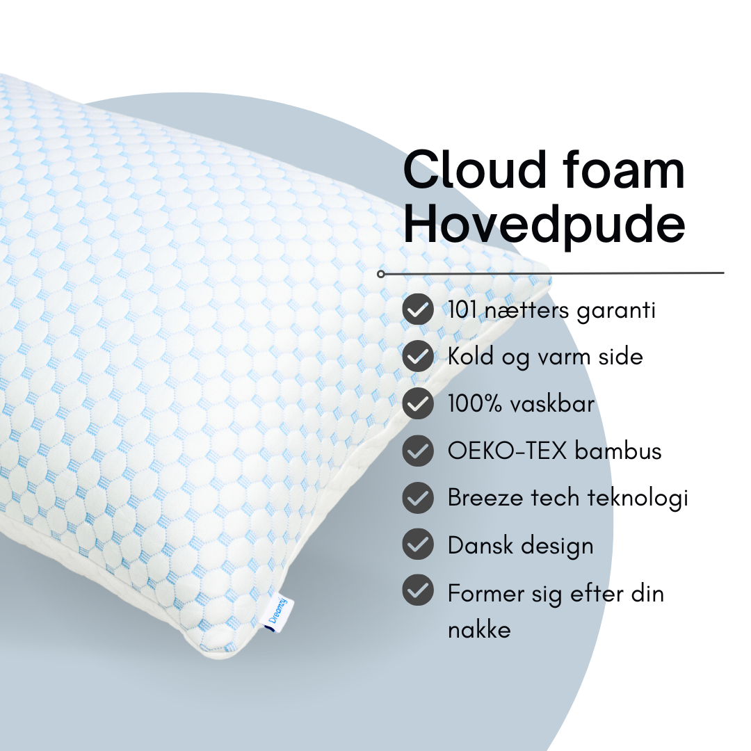 Møntvask silke Så hurtigt som en flash CloudFoam Pillow – Dreamzy.dk